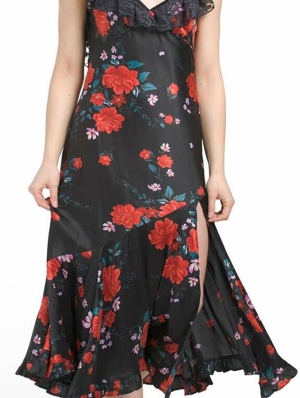 Free People "Warm Hearts" Floral Midi Dress